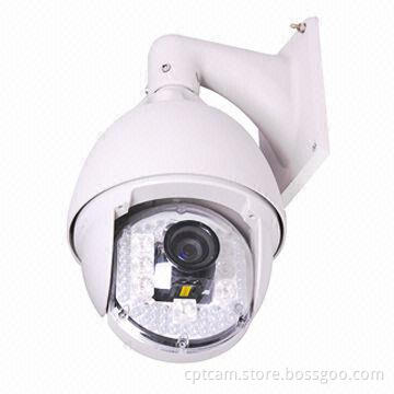 PTZ Speed Dome Camera with CCD Sensor, 18X Optical Zoom, 120m IR Vision and iPhone/Android View